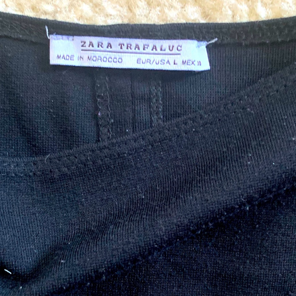 Zara Black Scoop Neckline Fitted T-shirt Dress - Picture 4 of 4